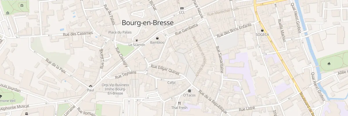 Plan du 50 Pas des Cordeliers à Bourg-en-Bresse