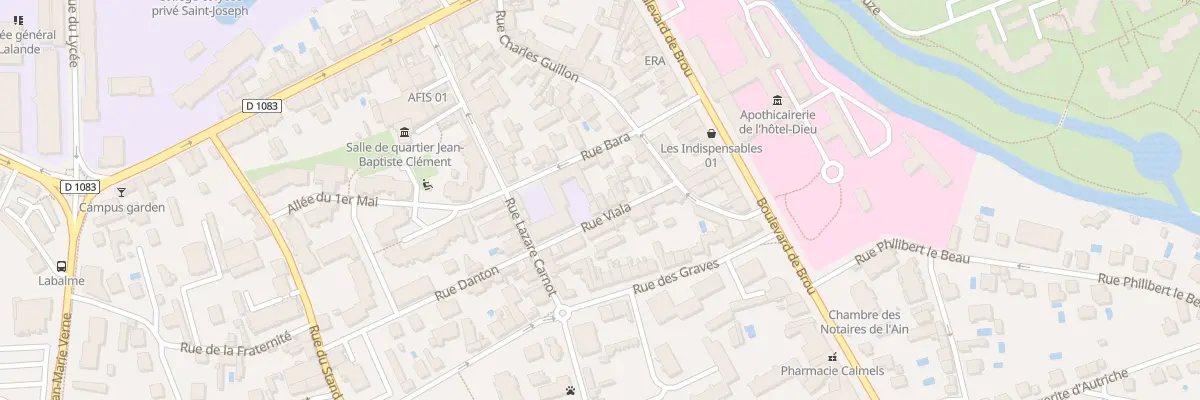 Plan du 1 Rue Viala à Bourg-en-Bresse