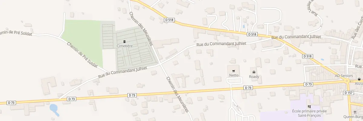 Plan de la Rue du Cdt Julhiet à La Côte-Saint-André