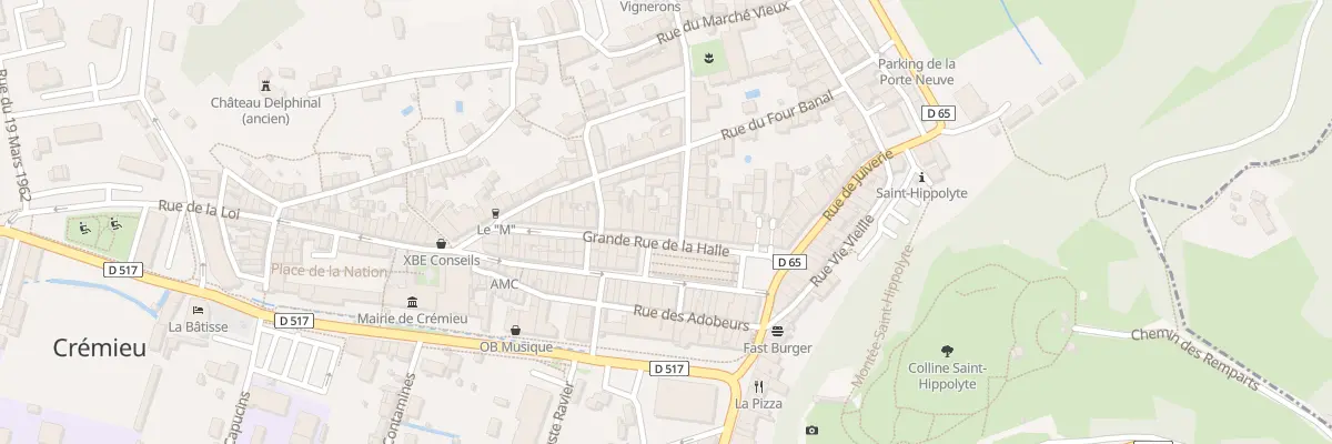 Plan du 22 Rue Grande Rue de la Halle à Crémieu