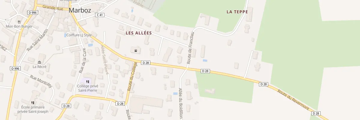 Plan du 25 Rte de Franclieu à Marboz