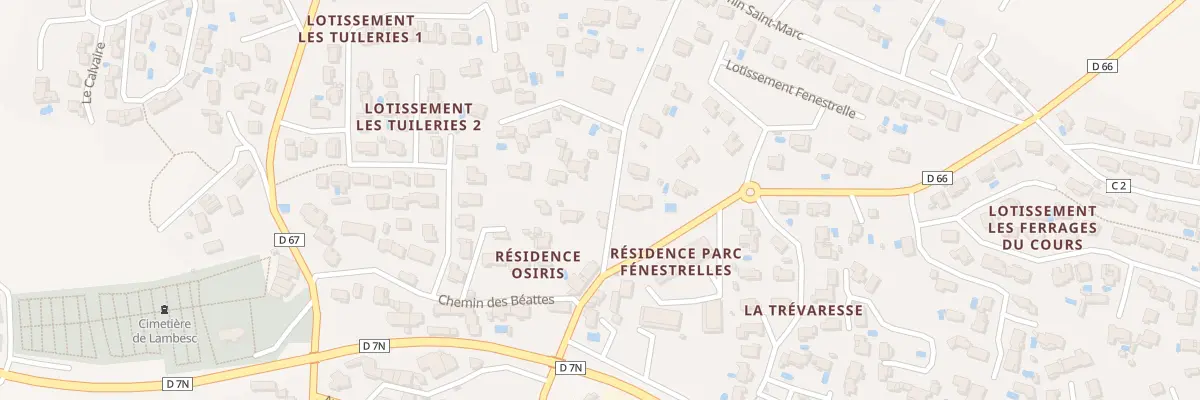 Plan du 1 Che des Oullières à Lambesc