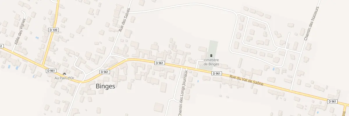 Plan du 13E Rue du Val de Saône à Binges