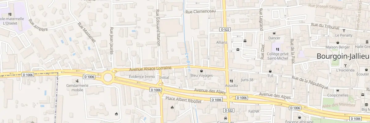 Plan du 1 Av Alsace Lorraine à Bourgoin-Jallieu
