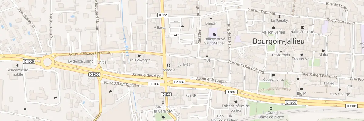 Plan du 64 Rue de la République à Bourgoin-Jallieu