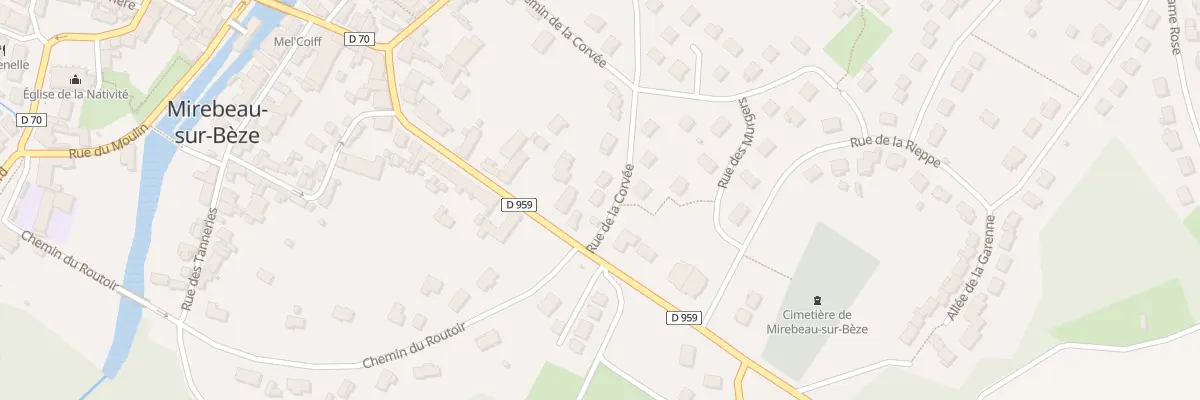 Plan du 1 Rue de la Corvée à Mirebeau-sur-Bèze