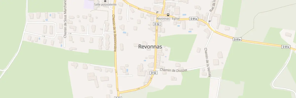 Plan de Rte de Tossiat à Revonnas