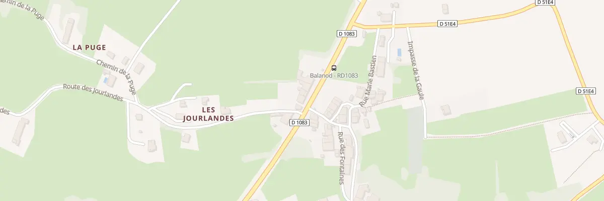Plan du 2 Rte des Jourlandes à Balanod