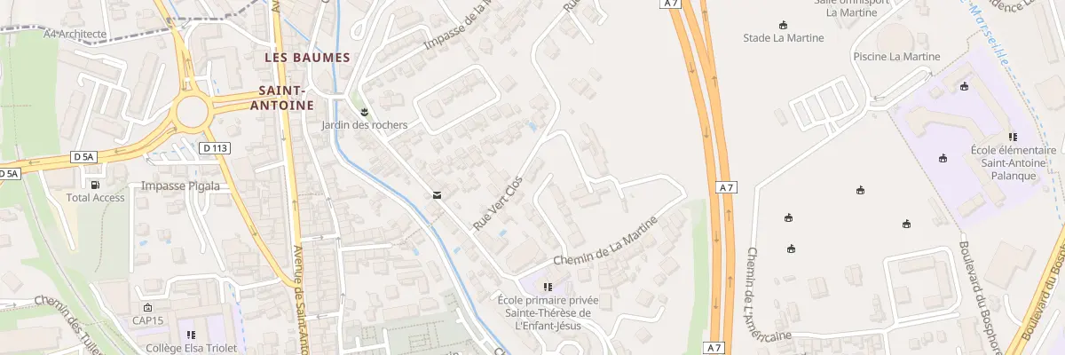 Plan du 3 Che de la Martine à Marseille 15e Arrondissement