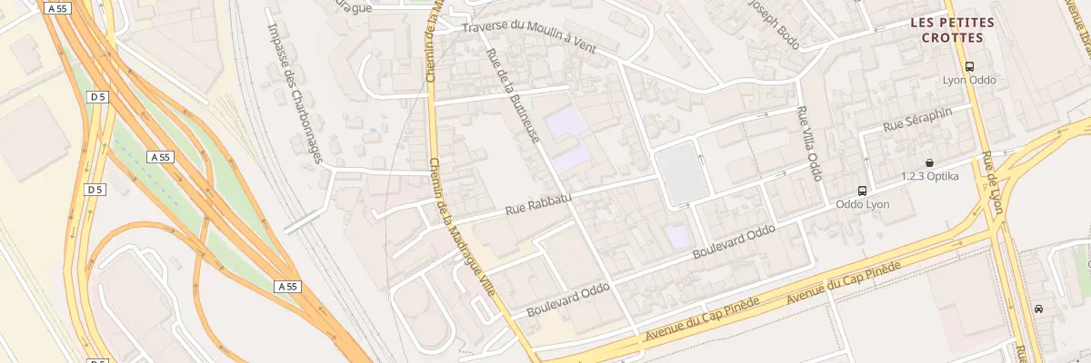 Plan du 5 Rue de la butineuse à Marseille 15e Arrondissement