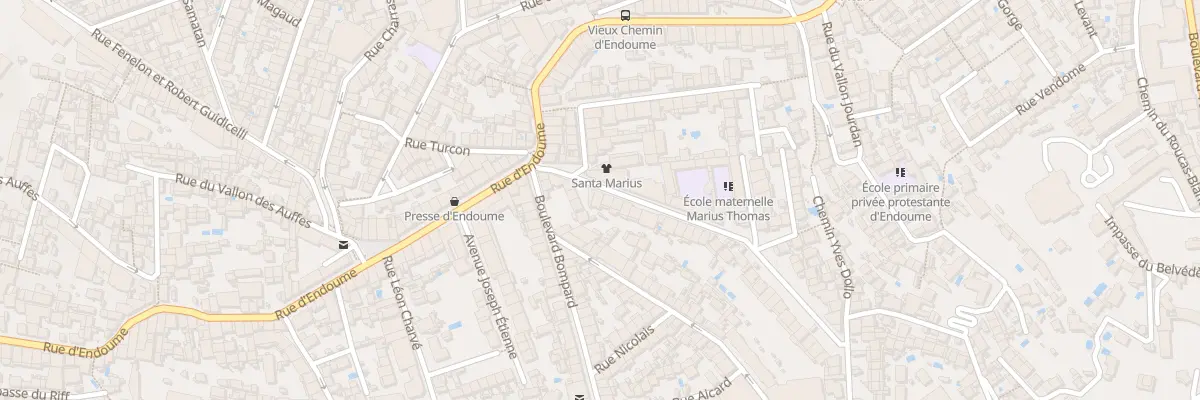 Plan du 12 Bd Marius Thomas à Marseille 7e Arrondissement
