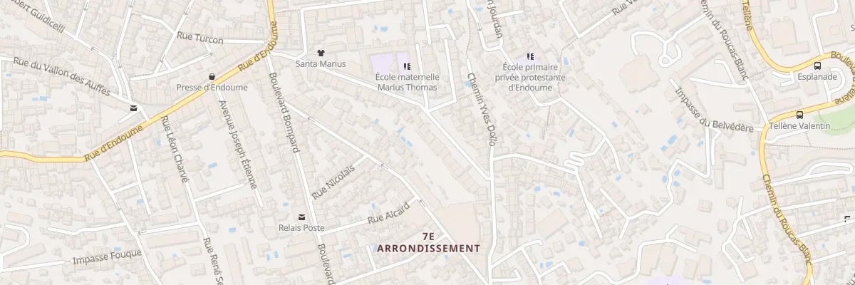 Plan du 44 Bd Marius Thomas à Marseille 7e Arrondissement