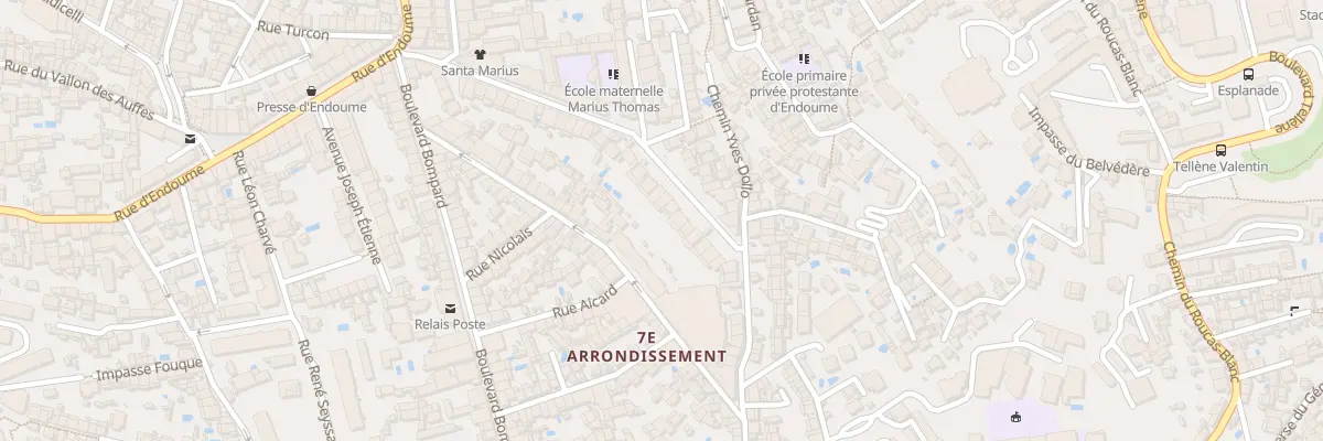 Plan du 50 Bd Marius Thomas à Marseille 7e Arrondissement