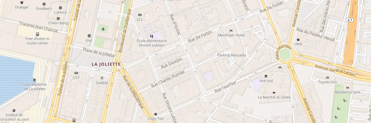 Plan du 1 Rue gourjon à Marseille 2e Arrondissement