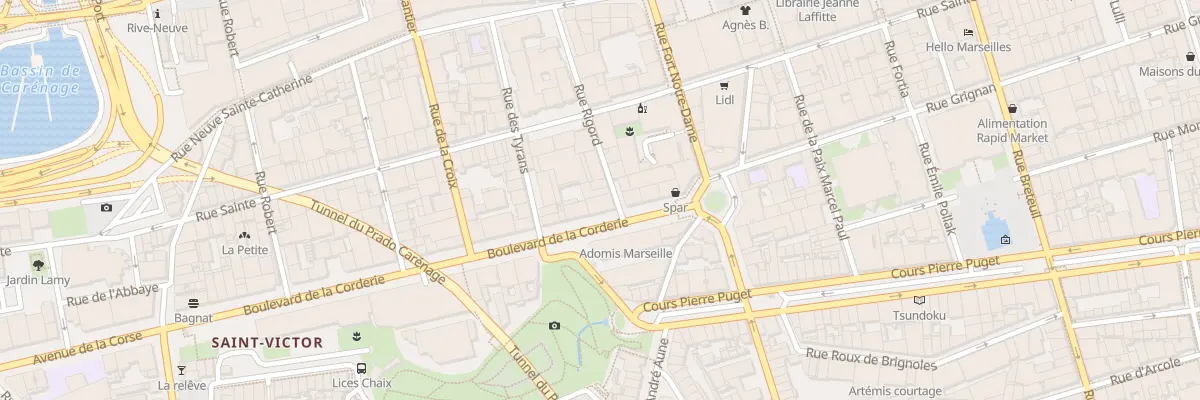 Plan du 22 Bd de la Corderie à Marseille 7e Arrondissement