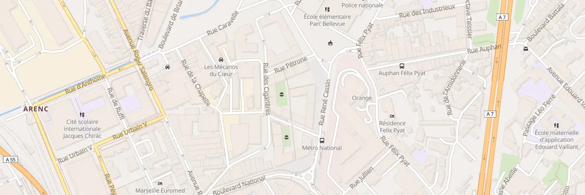 Plan du 412 Bd National à Marseille 3e Arrondissement