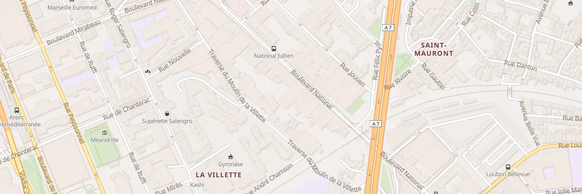 Plan du 341 Bd National à Marseille 3e Arrondissement
