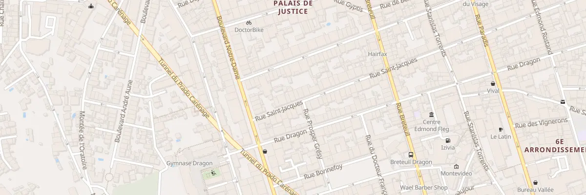 Plan du 92 Rue saint jacques à Marseille 6e Arrondissement