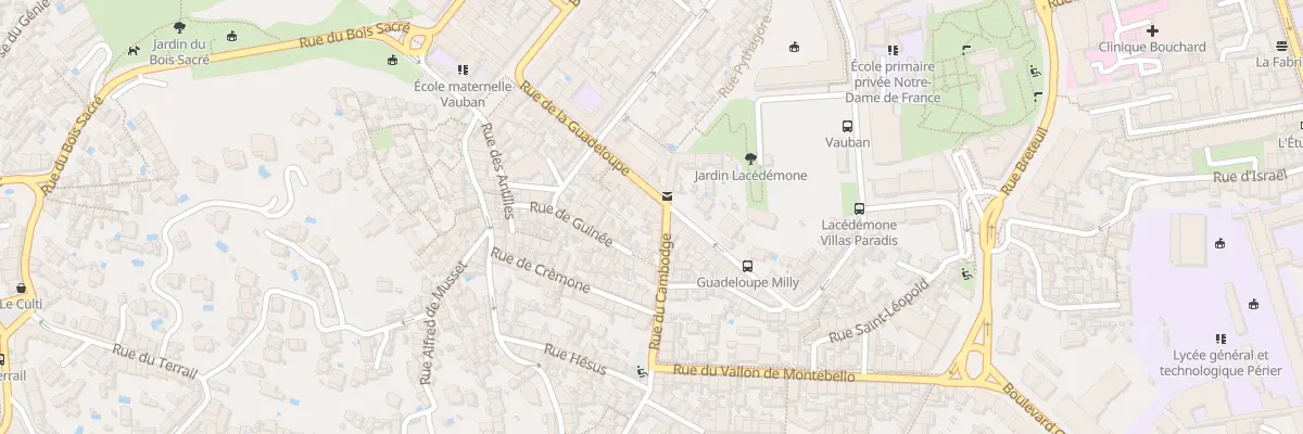 Plan du 36 Rue de la guadeloupe à Marseille 6e Arrondissement