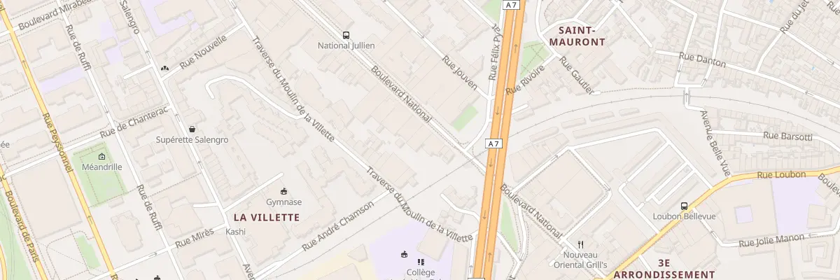 Plan du 327 Bd National à Marseille 3e Arrondissement