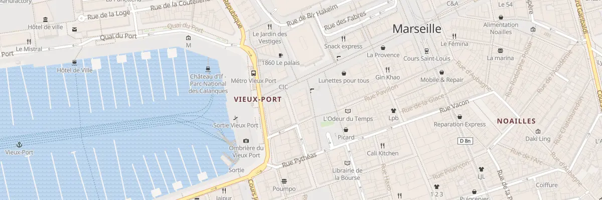 Plan du 1 Rue beauvau à Marseille 1er Arrondissement