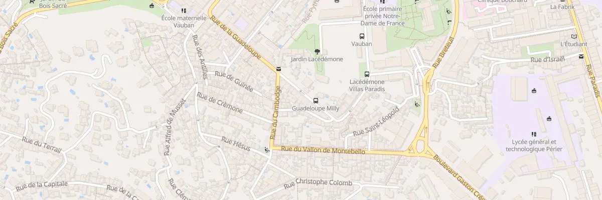 Plan du 50 Rue de la guadeloupe à Marseille 6e Arrondissement