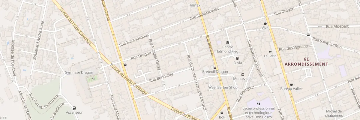 Plan du 6 Rue bonnefoy à Marseille 6e Arrondissement