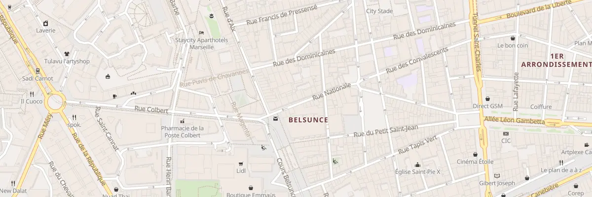 Plan du 9 Rue nationale à Marseille 1er Arrondissement