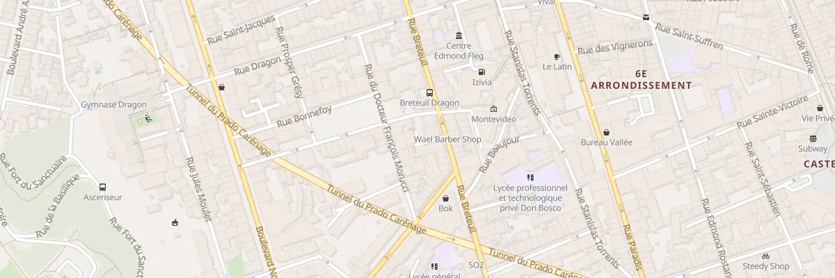 Plan du 9 Rue Doct Francois Morucci à Marseille 6e Arrondissement