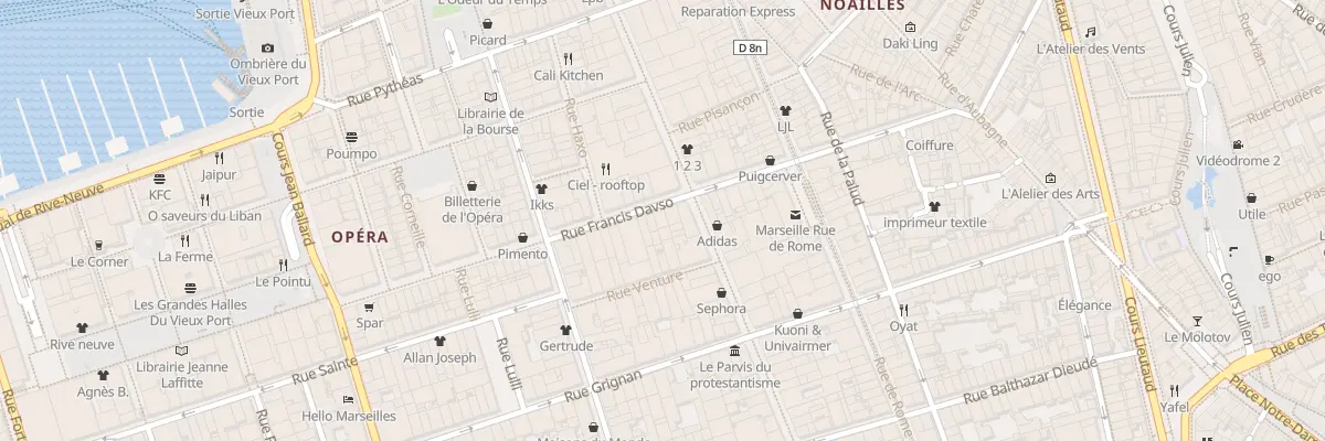 Plan du 21 Rue francis davso à Marseille 1er Arrondissement