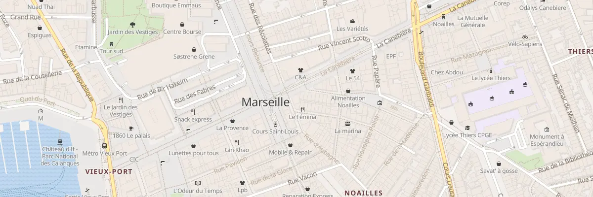 Plan du 44 Vc La Canebiere à Marseille 1er Arrondissement