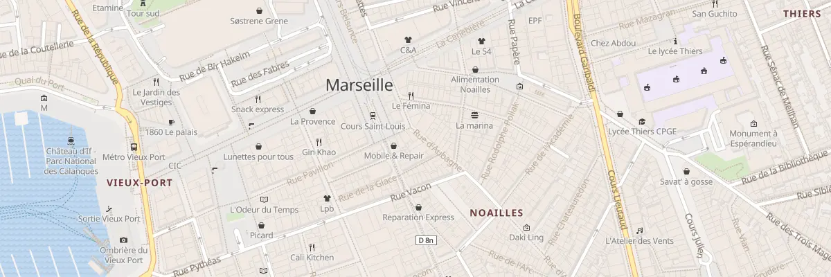 Plan du 2 Rue d’aubagne à Marseille 1er Arrondissement