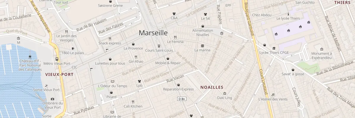 Plan du 6 Rue d’aubagne à Marseille 1er Arrondissement
