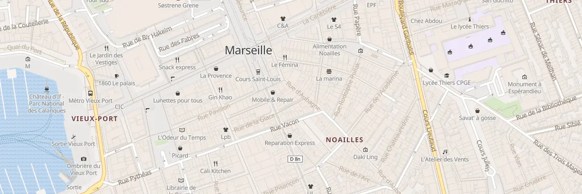 Plan du 8A Rue d’aubagne à Marseille 1er Arrondissement