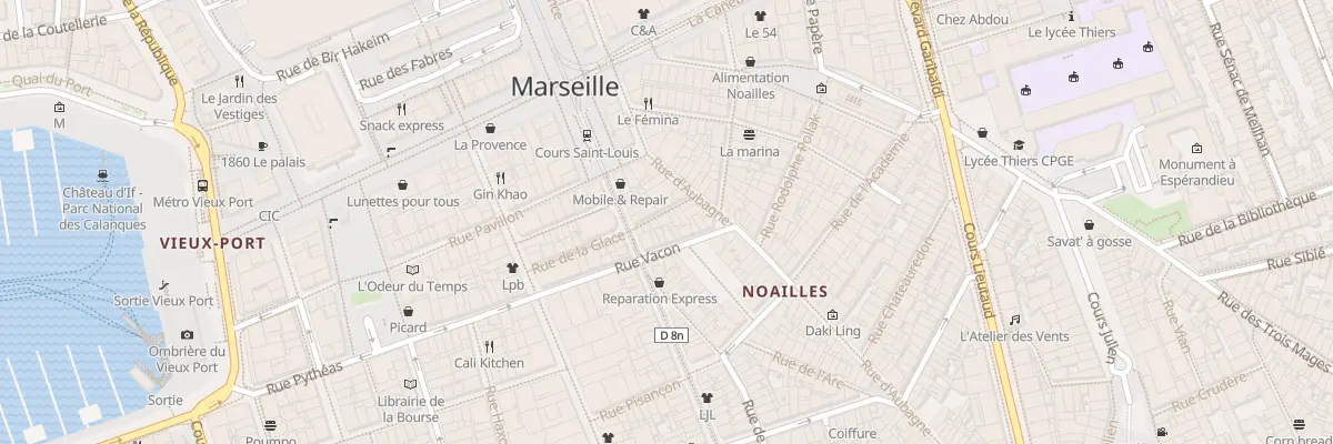 Plan du 6 Rue meolan et du pere blaize à Marseille 1er Arrondissement