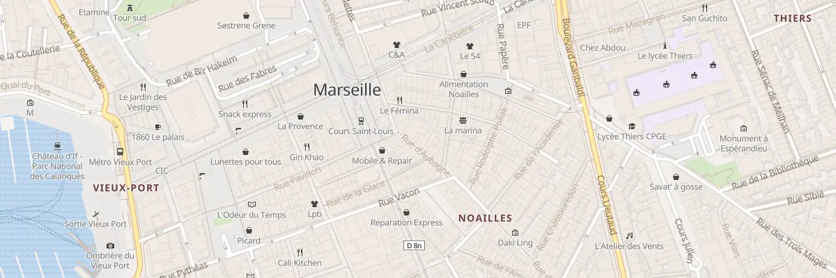 Plan du 5 Rue d’aubagne à Marseille 1er Arrondissement