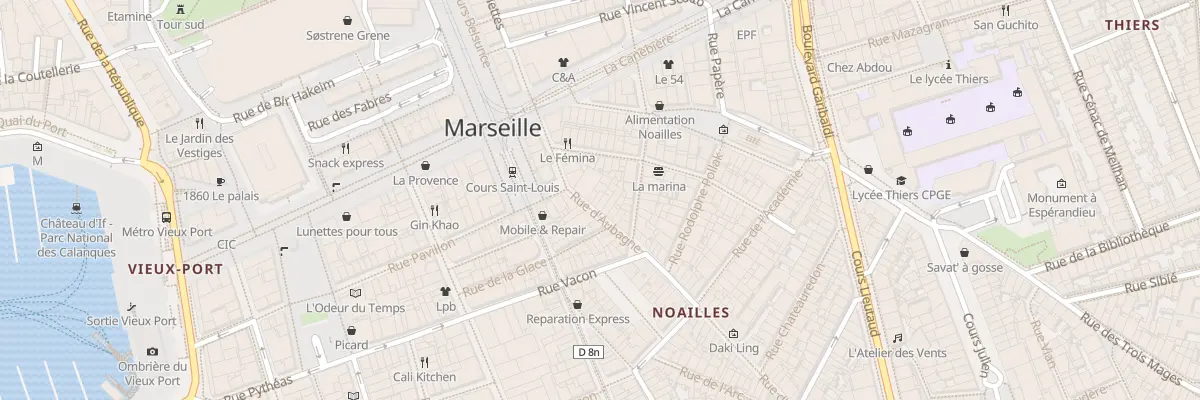 Plan du 7 Rue d’aubagne à Marseille 1er Arrondissement