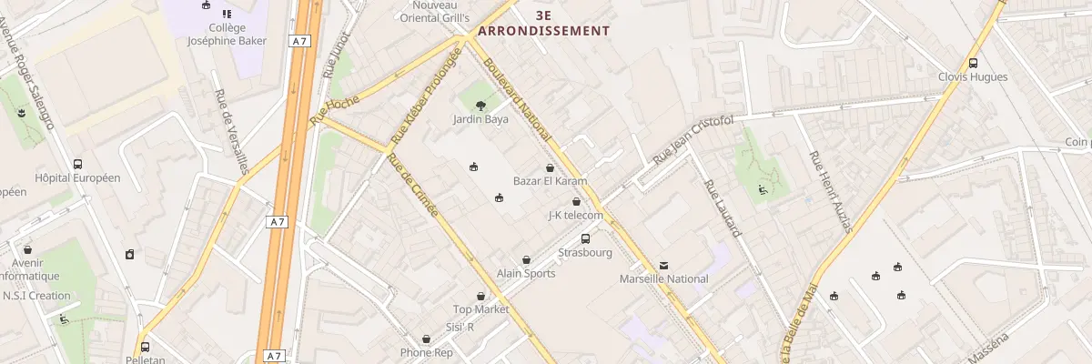 Plan du 221 Bd National à Marseille 3e Arrondissement