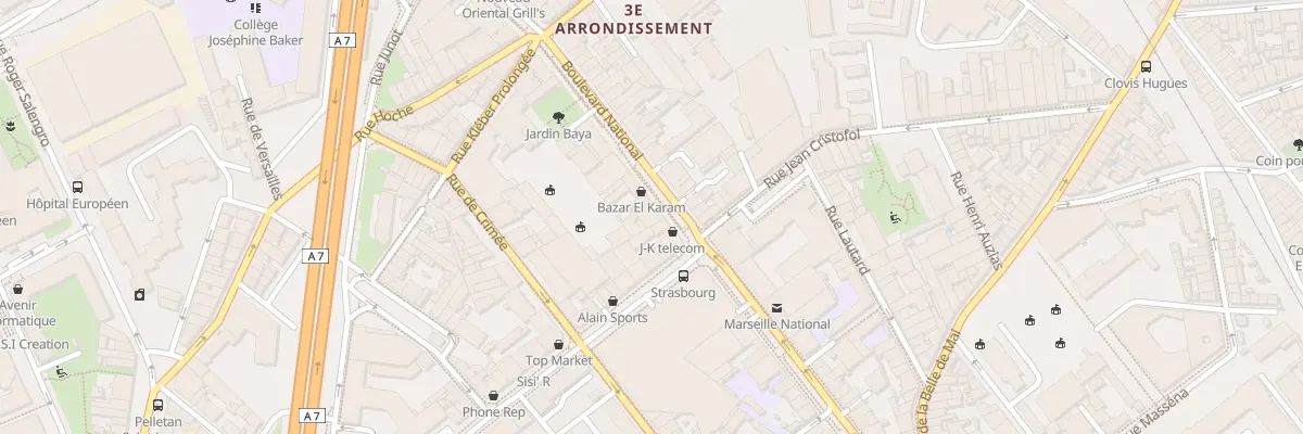 Plan du 217 Bd National à Marseille 3e Arrondissement