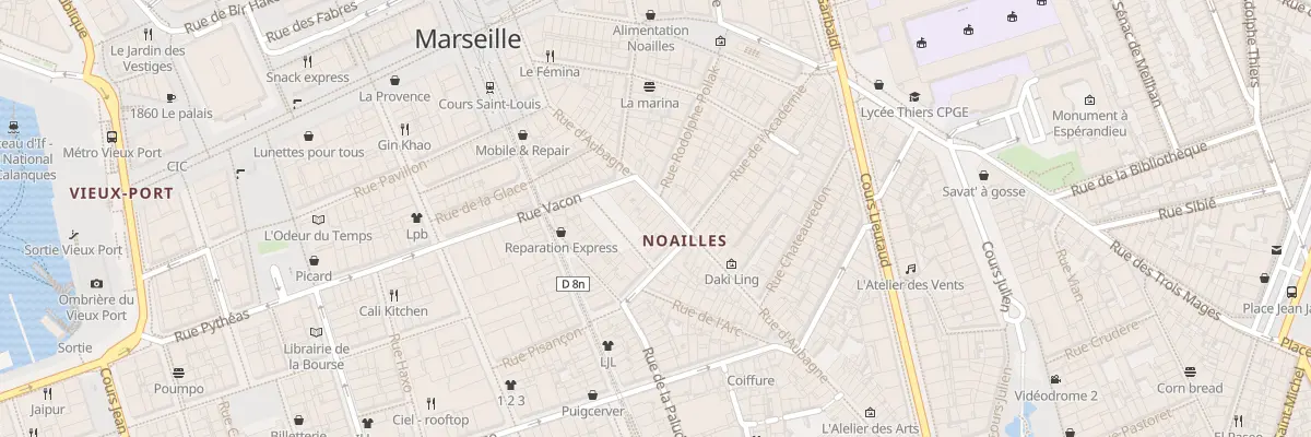 Plan du 22 Rue d’aubagne à Marseille 1er Arrondissement