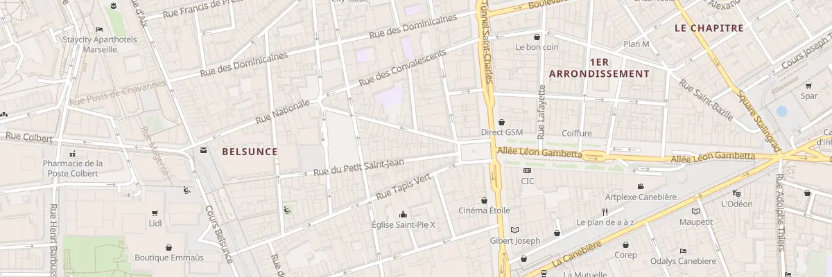 Plan du 68 Rue nationale à Marseille 1er Arrondissement