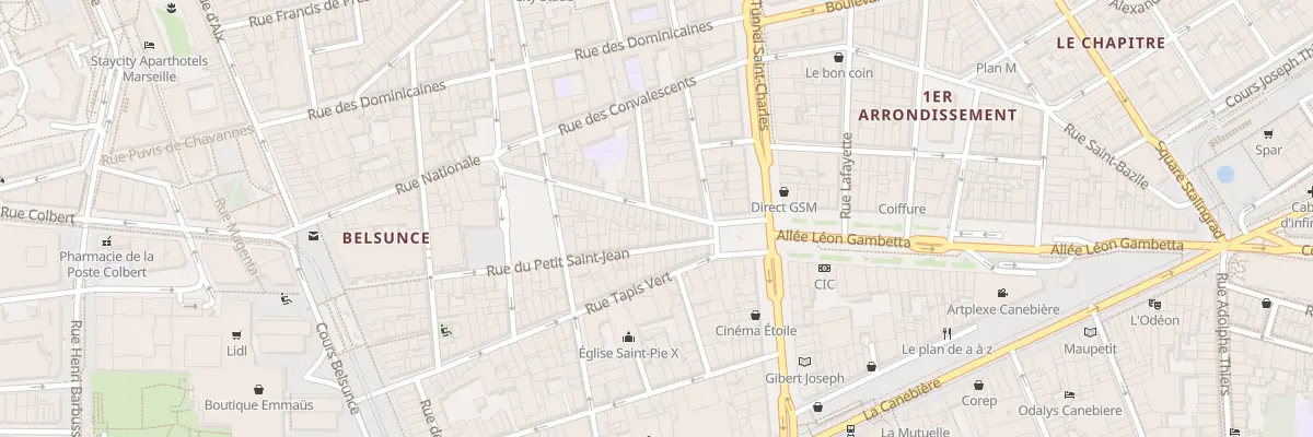 Plan du 70 Rue nationale à Marseille 1er Arrondissement