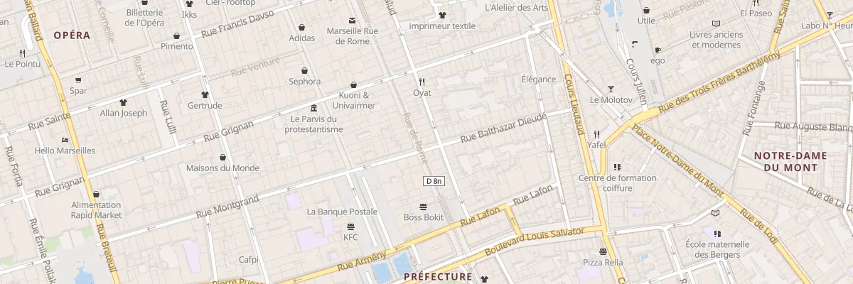 Plan du 1 Rue balthazar dieude à Marseille 6e Arrondissement