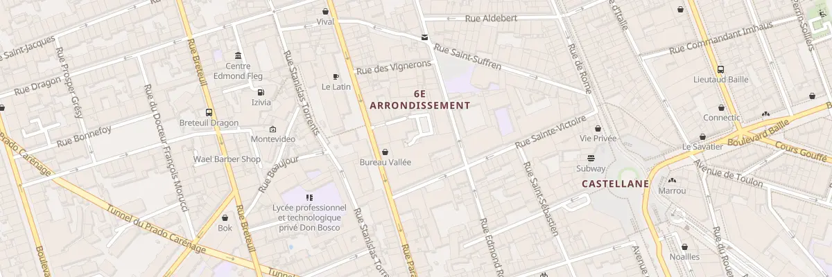 Plan du 50 Rue edmond rostand à Marseille 6e Arrondissement