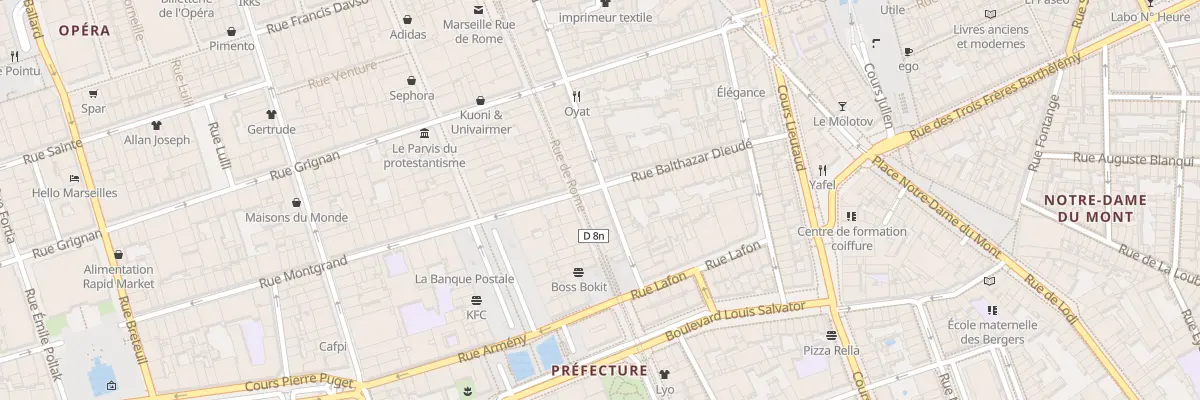 Plan du 2 Rue balthazar dieude à Marseille 6e Arrondissement