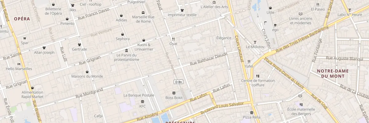 Plan du 5 Rue balthazar dieude à Marseille 6e Arrondissement
