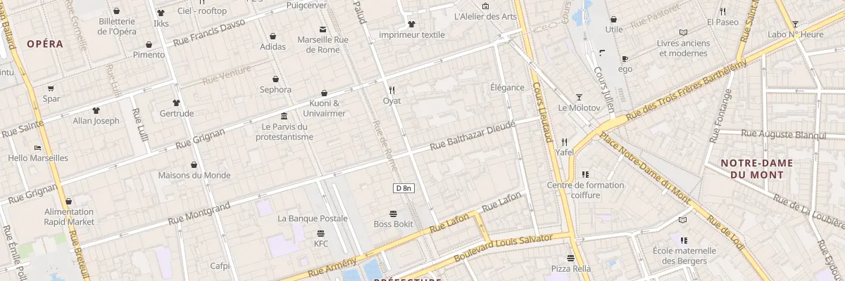 Plan du 7 Rue balthazar dieude à Marseille 6e Arrondissement