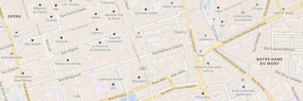 Plan du 9 Rue balthazar dieude à Marseille 6e Arrondissement