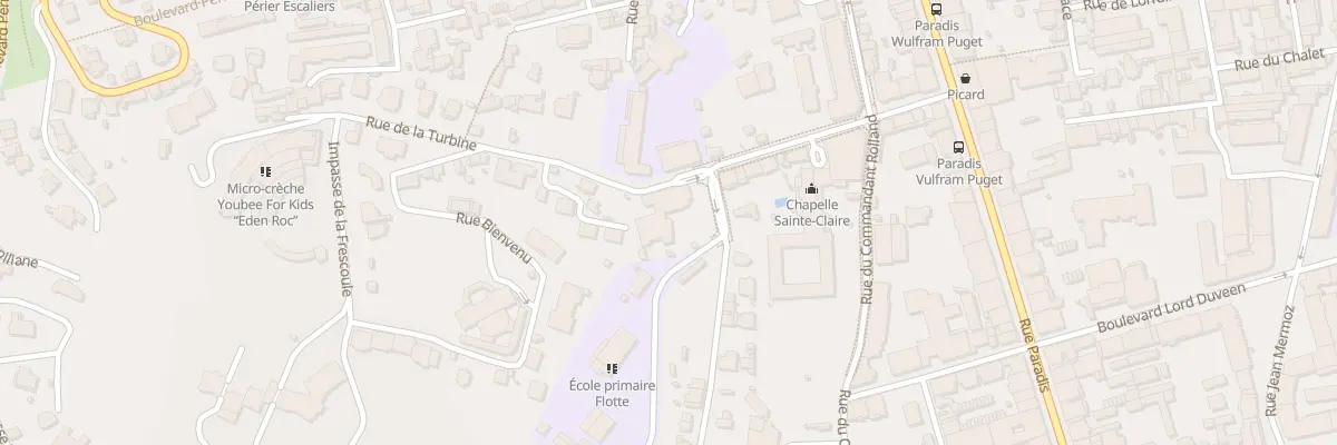 Plan du 1 Rue de la turbine à Marseille 8e Arrondissement