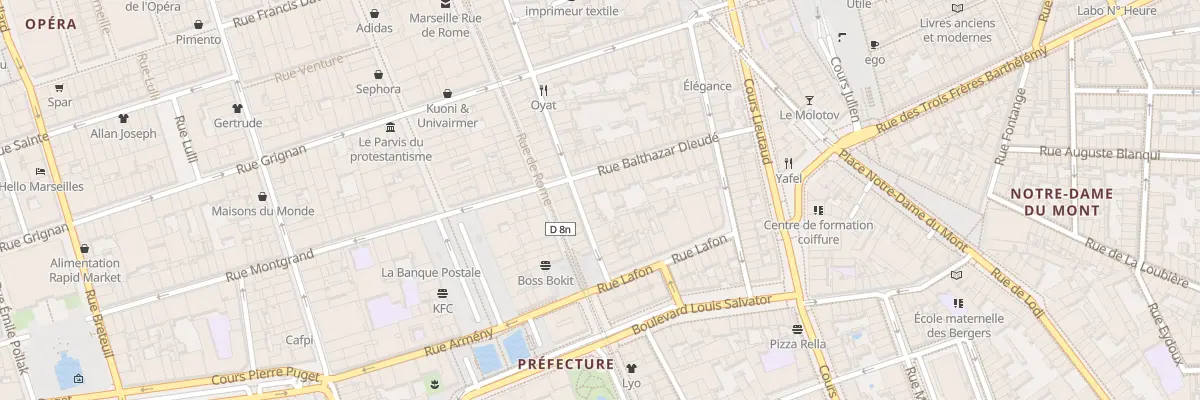 Plan du 6 Rue balthazar dieude à Marseille 6e Arrondissement
